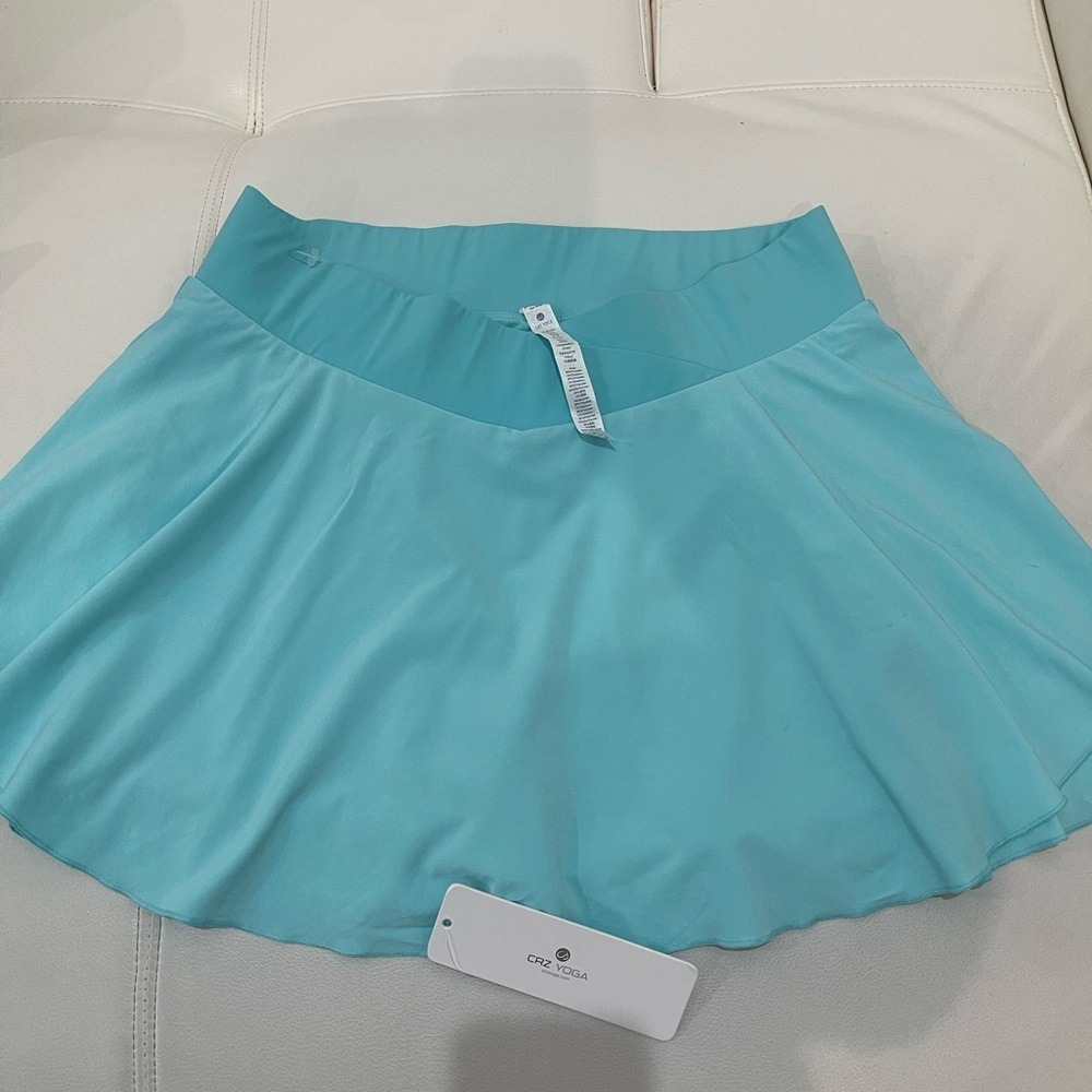CRZ YOGA Blue Mini Skater Skirt with Pleats
New with tag.